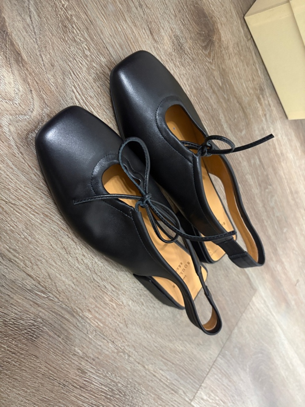 Sézane Black Leather Mary Jane Heels | Square Toe Parisian Classic | Size 36 - Picture 5 of 7